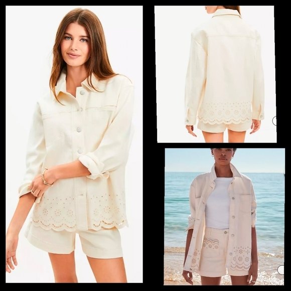 LOFT Jackets & Blazers - Loft Denim Eyelet Jacket, Size Medium